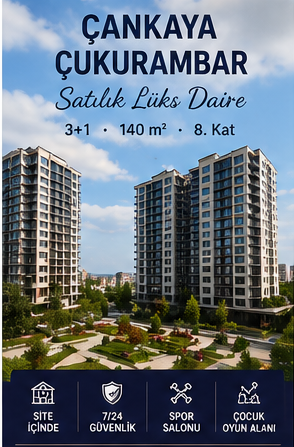 Çukurambar’da 4+1 Satılık Lüks Daire Çankaya