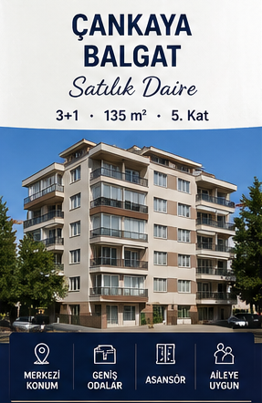 Balgat 2+1 Satılık Daire çankaya